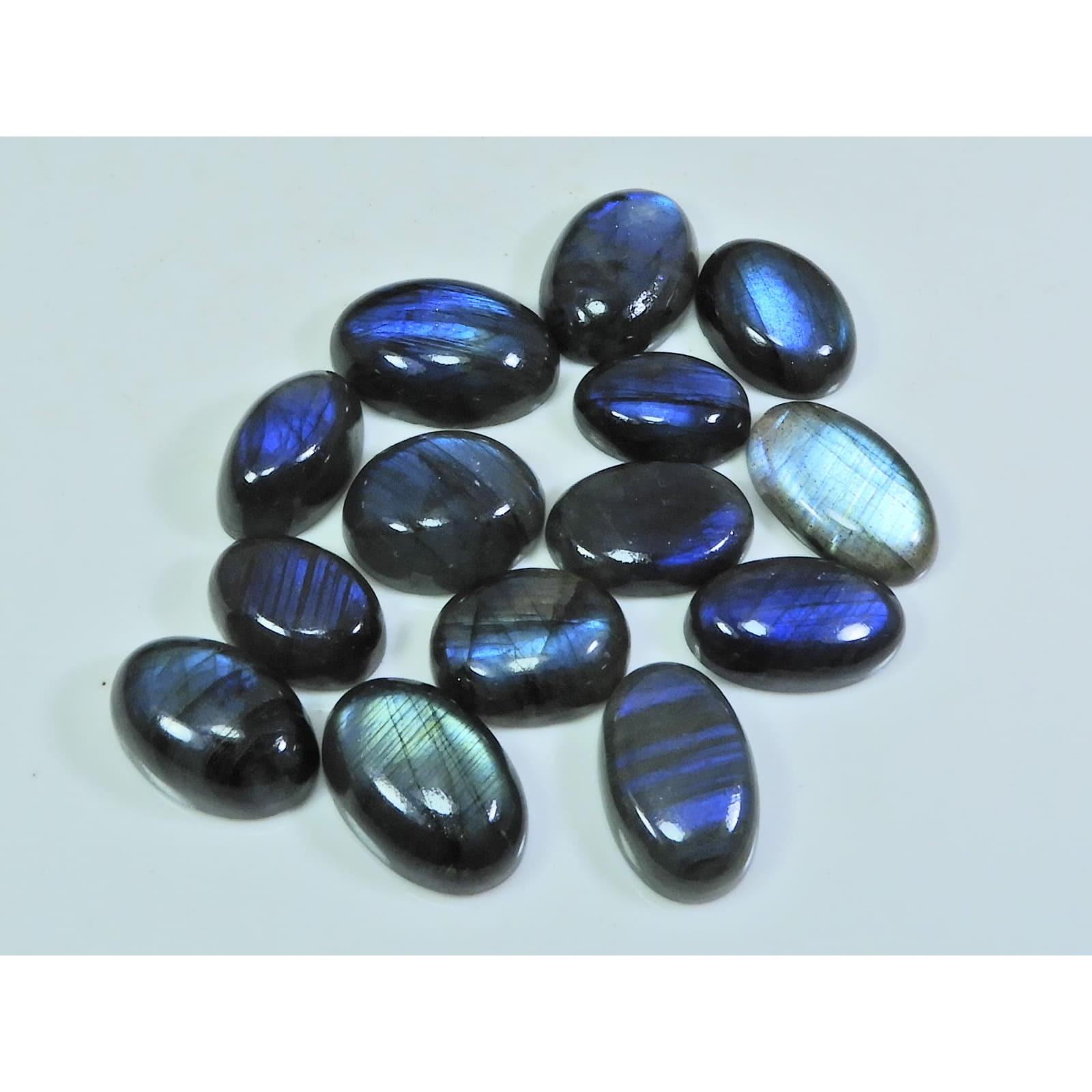 

10X15-13X20ММ Натуральный Синий Лабрадорит Овальный Кабошон Драгоценный камень 14 Шт. Лот SY-350