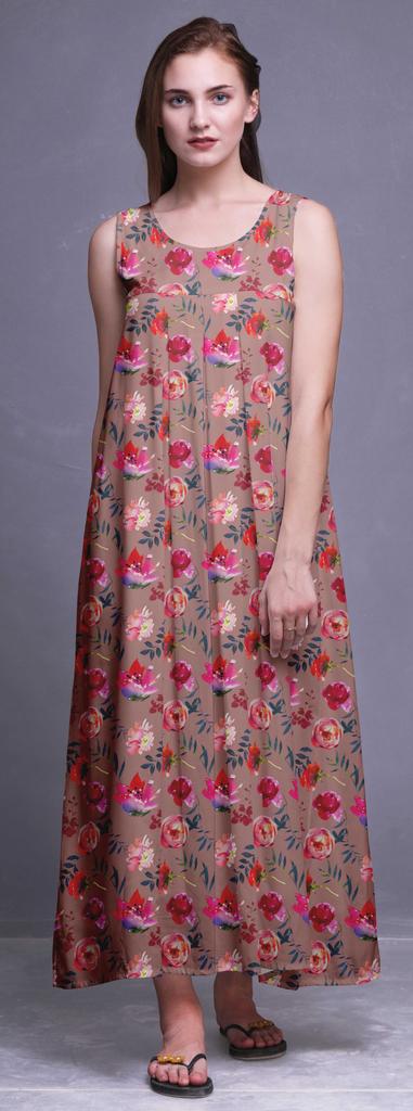 Bimba Rayon Rayon Nightgowns For WomenA   Maxi Printed Sleepwear Night