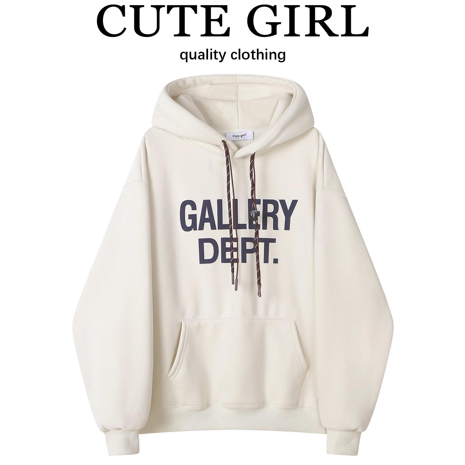 

American Casual Letter Print Hooded Fleece Pullover: Versatile Loose Fit Trendy Top XL