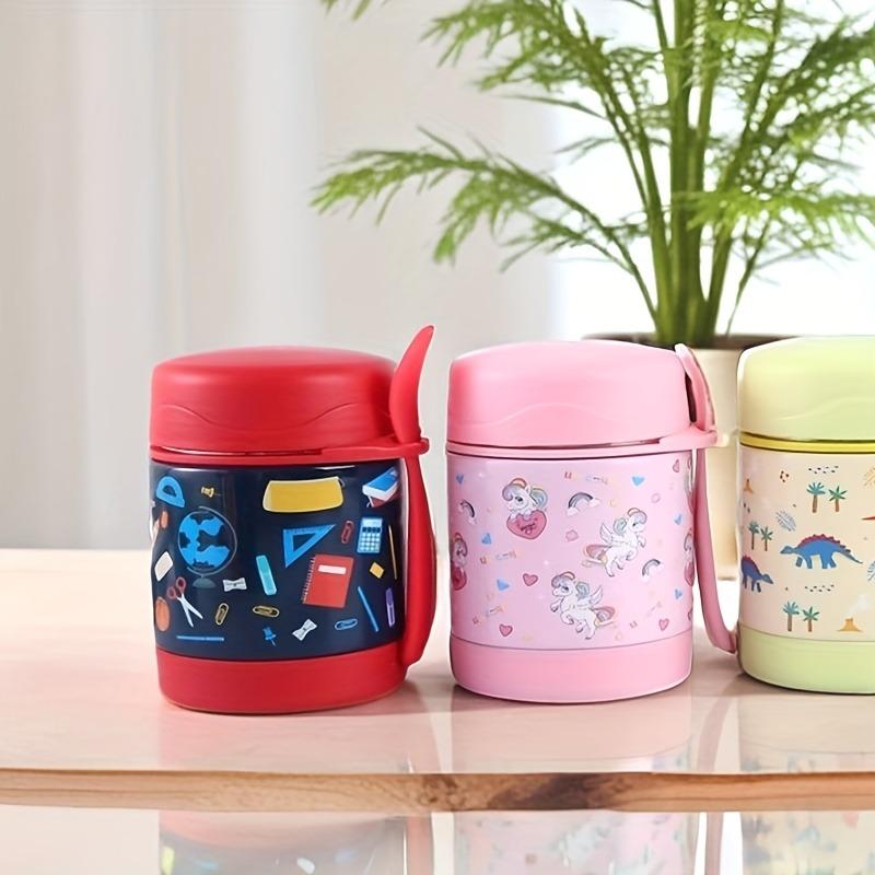 10oz Stainless Steel Lunch Box with Spoon Thermal Food Container Vaccum Cup Insulate Bento Box Thermos Soup Cup for Kids School