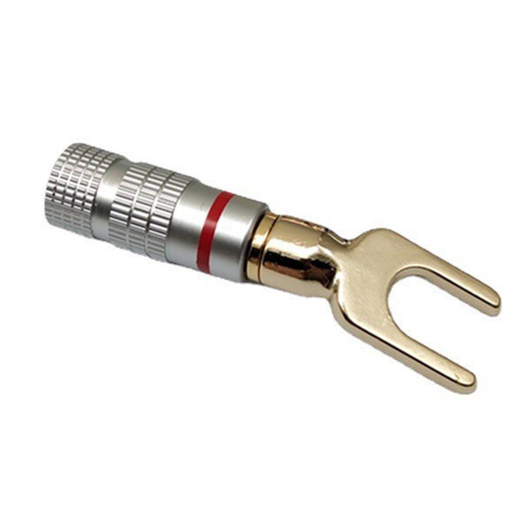Upgrades Gold Plated U Type Banana Plug Y Speaker Fork Audiophile Plugs for Home Theater & Professional Audio System