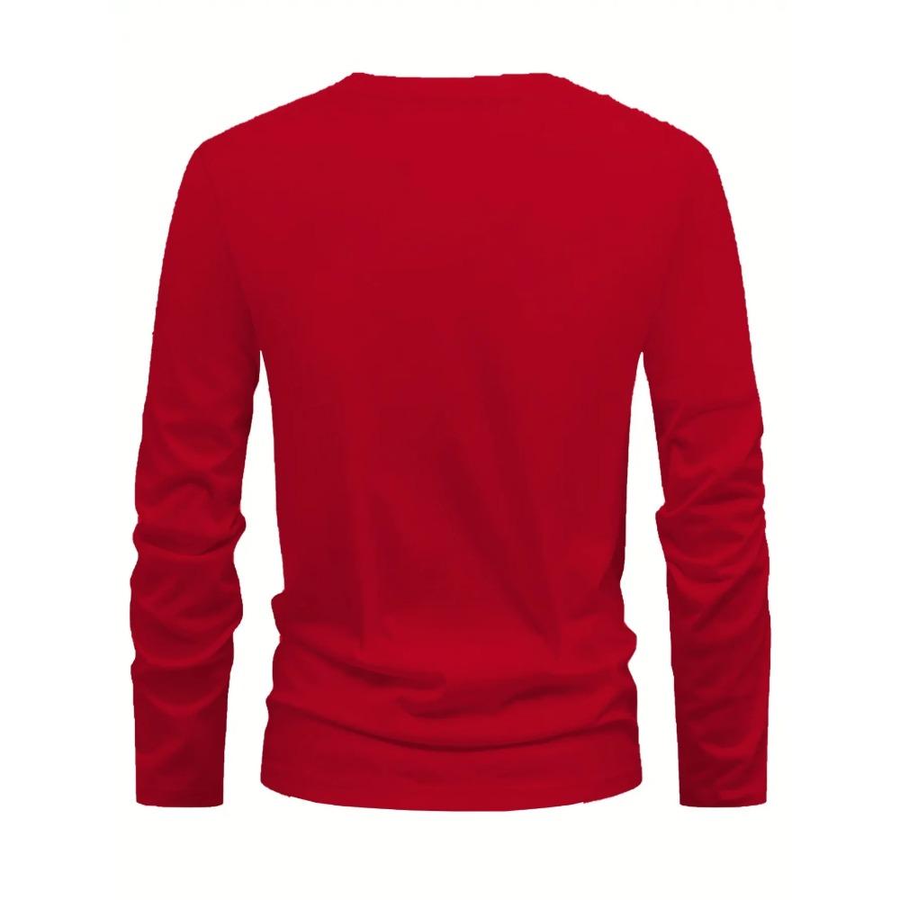 Santa Claus Riding A Motorcycle 3D Print Long Sleeve - Fun Christmas Quirky Biker Style Top, Eye-Catching Festive Outfit