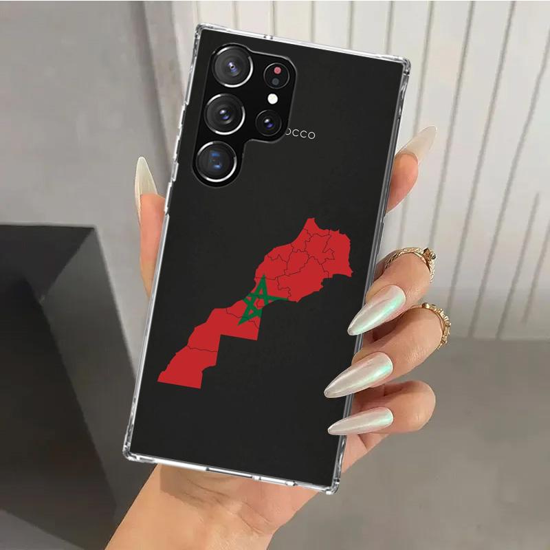 Morocco Flag Phone Case for Samsung Galaxy S25 S24 S23 Ultra S22 S21 Plus S20 FE S10 + S10E S25U Soft Print Shell S24 S23 S22 S2