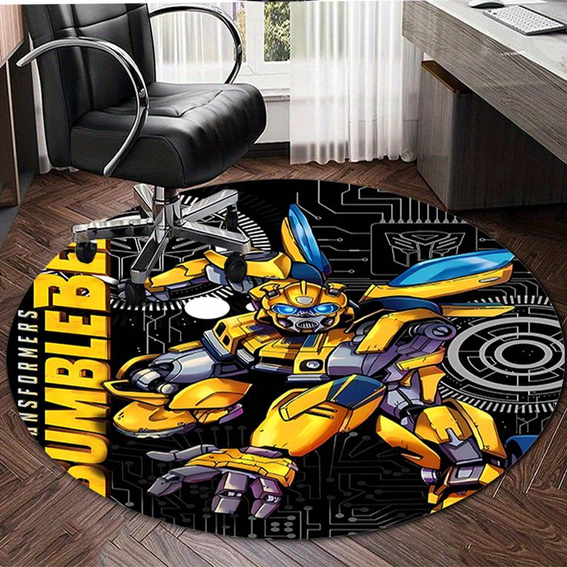 1pc Bumblebee5 Design Printed Area Round Carpet for Bedroom Living Room Home Decor Rugs Mat Non Slip Mat Rug for Bedside