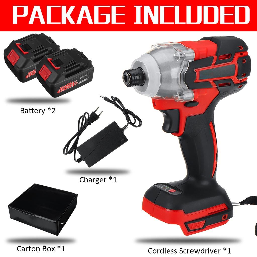 588VF 0-6200 RPM Cordless Brushless Electric Screwdriver Screwdriver Impact Drill Rechargeable Driver Impact Driver Power Tools