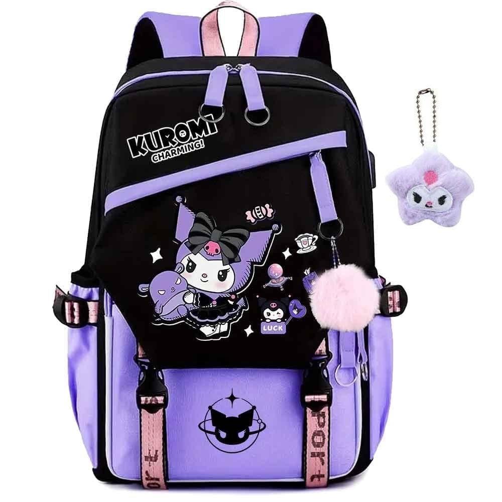 Witch Hunting Squad Korean Print High School Student Campus Backpack Outdoor Purple Backpack