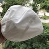 White Linen Duckbill Cap Summer Breathable Vintage British Beret for Women Literary Artist Forward Hat