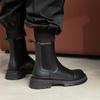 Fall /Winter Shoes Women Leather Ankle Boots Women Round Toe Thick Heel Women Shoes Solid Chelsea Boots Casual Women Boots