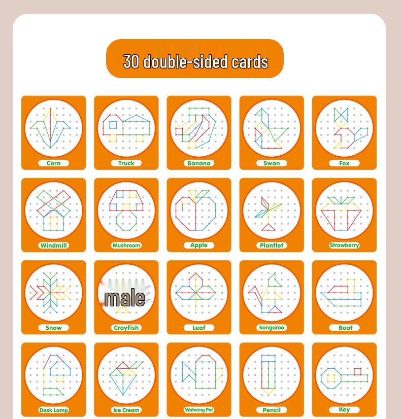 Montessori Geometric Shapes Pegboard Toy for Early Learning and Shape Recognition