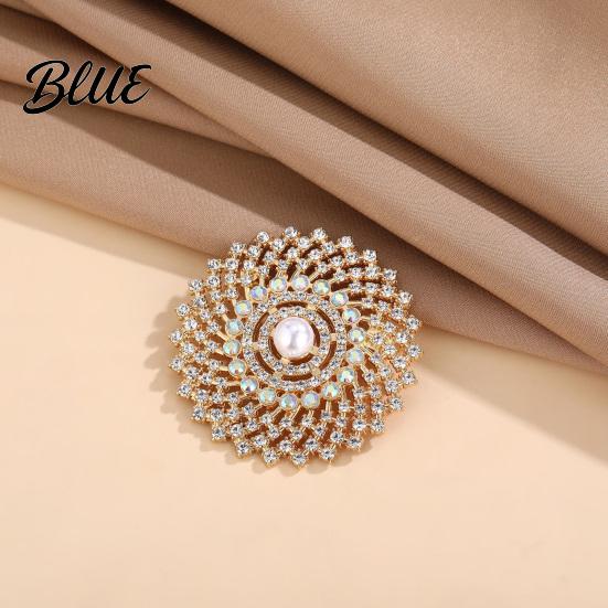Brooch Pin Sunflower for Women Rhinestones Inlaid Badge Decorative Collar