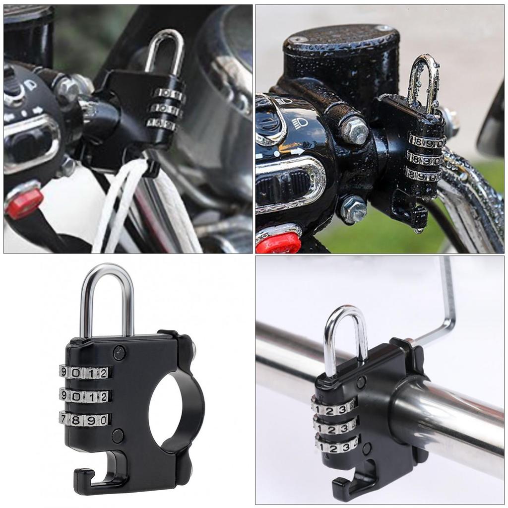 Anti Theft Helmet Combination Lock Aluminum Alloy Universal Motorcycle ATV Scooter No Key Needed