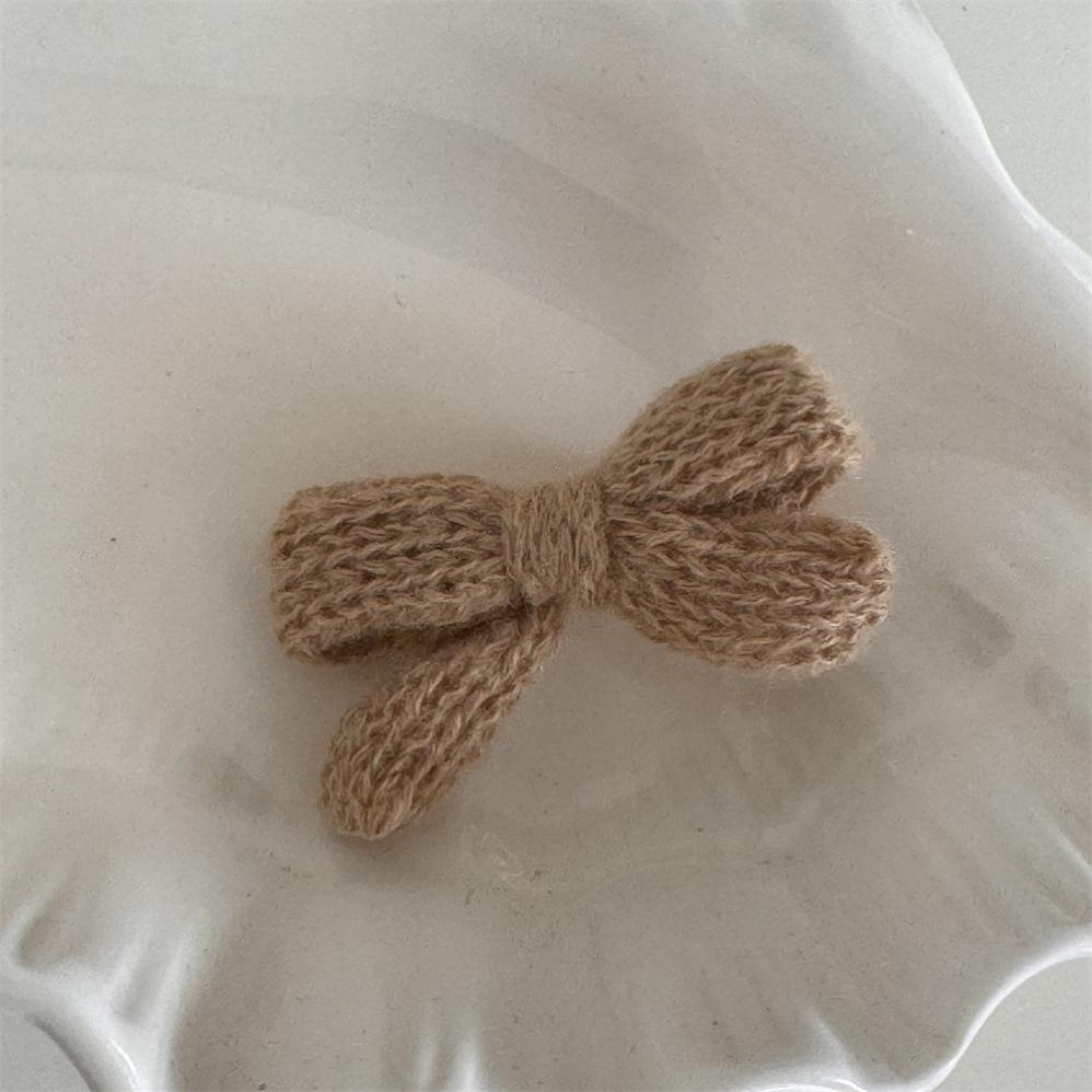2Pcs/set Korean Winter Knit Bow Hair Clip Fashion Crochet Barrettes for Schoolgirl Cute Hair Accessories All-Match Headwear