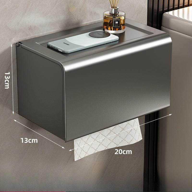 Коробка для туалетной бумаги Держатель для телефона Цвет: Космический алюминий, Серый Держатель для рулонной бумаги Водонепроницаемый держатель для бумажных полотенец Бокс для салфеток для ванной