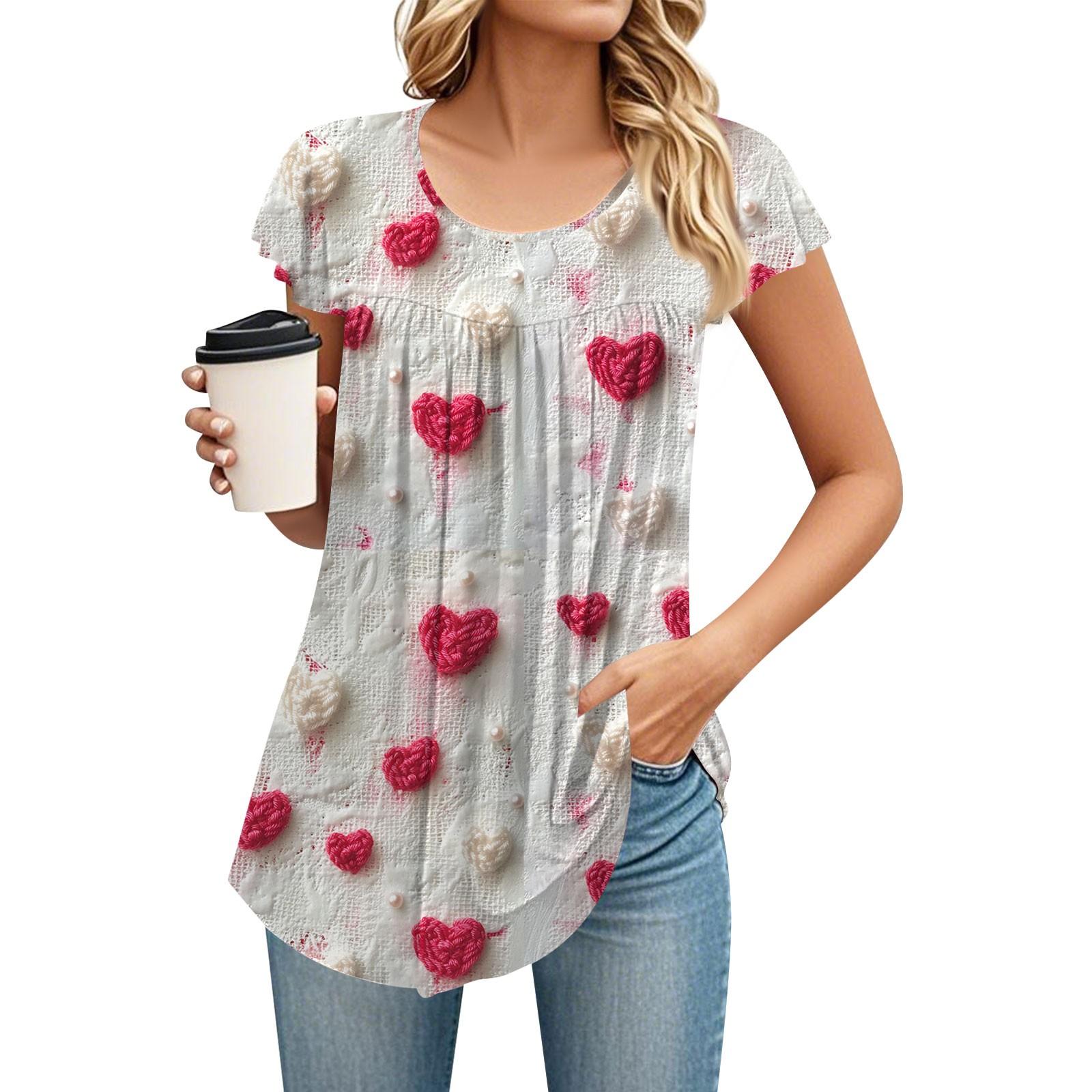 

Жіноча футболка середньої довжини з круглим вирізом і короткими рукавами Вільна повсякденна футболка з короткими рукавами XL білий