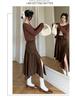 Elegant Suede Midi Skirt with Irregular Slit - Women's Autumn/Winter Fashion