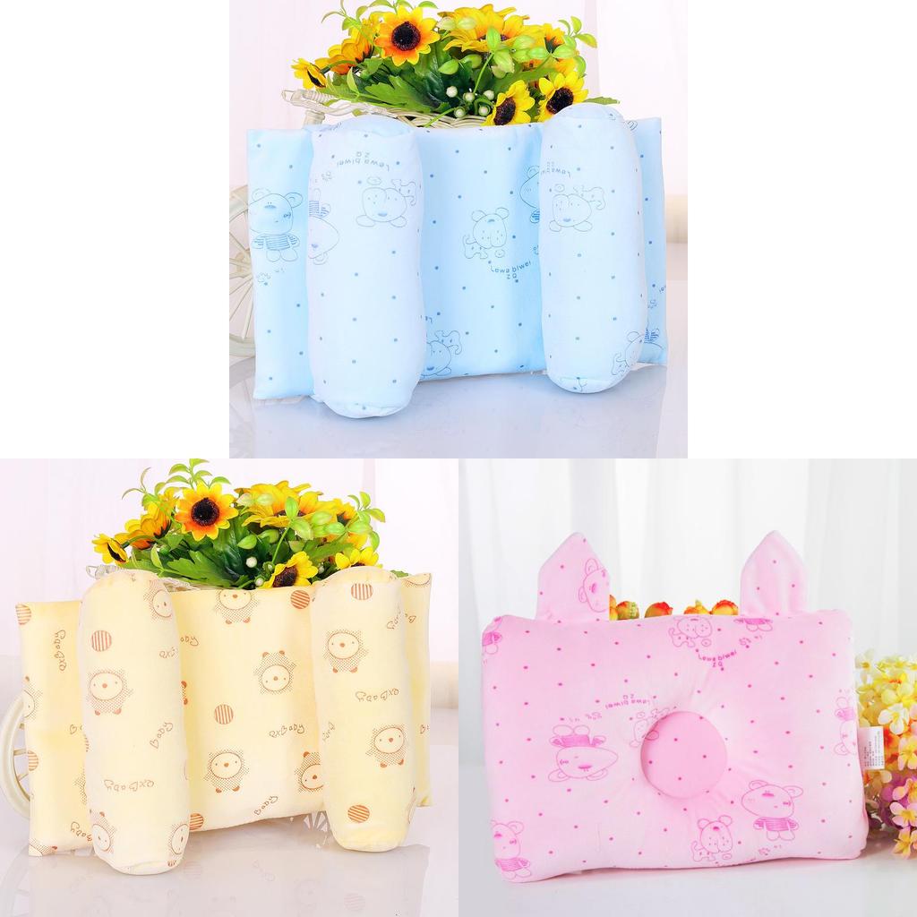 Baby Infant Memory Foam Pillow With Pure Cotton Fabric For Newborn Head Shaping Support