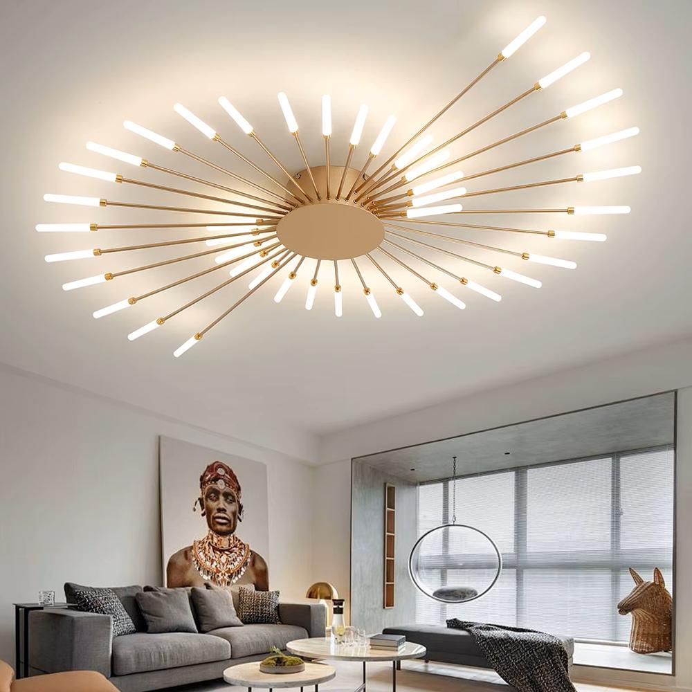 Modern Creative Fireworks LED Ceiling Lamp Nordic Living Room Lights Lustre Home Indoor Bedroom Dining Room Ceiling Chandeliers