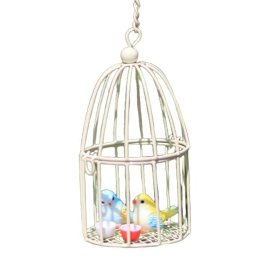 Micro Landscape Birdcage Ornaments, Vintage Iron Bird Cage, Decorative Hanging Bird Cage Decor, Hanging Frame Bird Cage Decor, Small Birdcages for