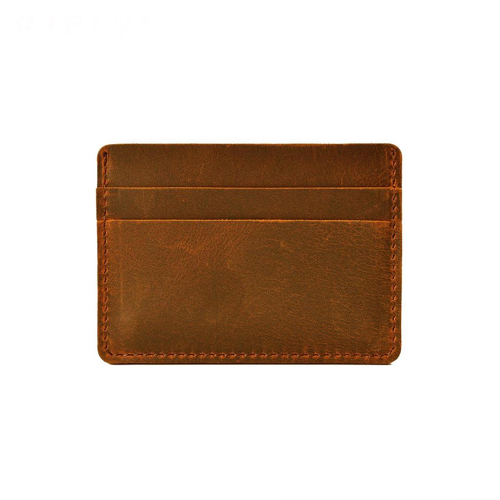 Men's Retro Crazy Horse Leather Wallet - Genuine Cowhide Card Holder