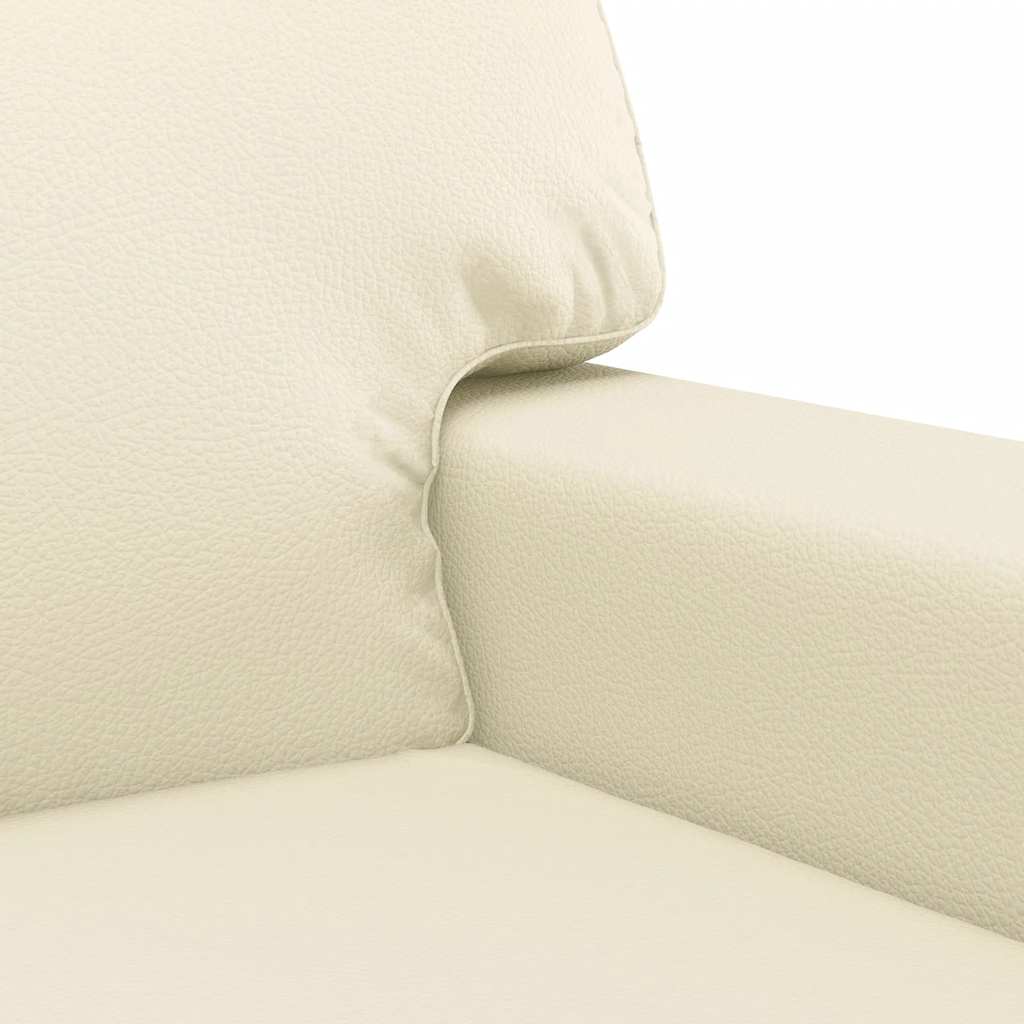 2 Seater Cream Sofa 140 Cm Faux Leather