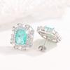 925 Silver Plated Light Green AAAA Zircon Earrings for Ladies Stylish Geometric Jewelry Party Earrings Wedding Gift