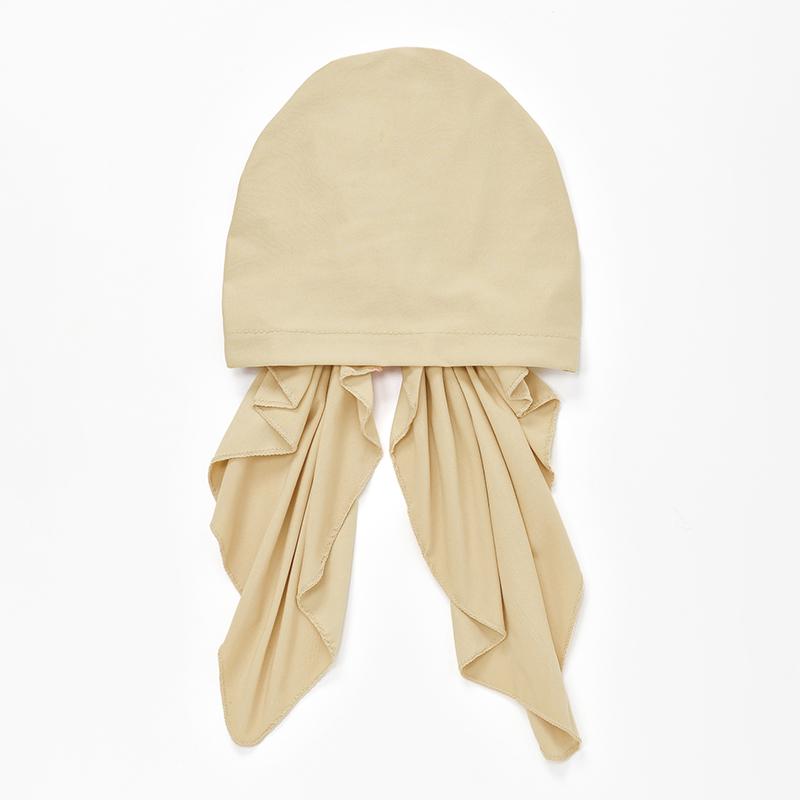 

Solid Color Elastic Hat Cap For Woman Muslim Hijab Headband Lady Fashion Instant Scarf Hijab Islamic Turban Bandana 20*43Cm