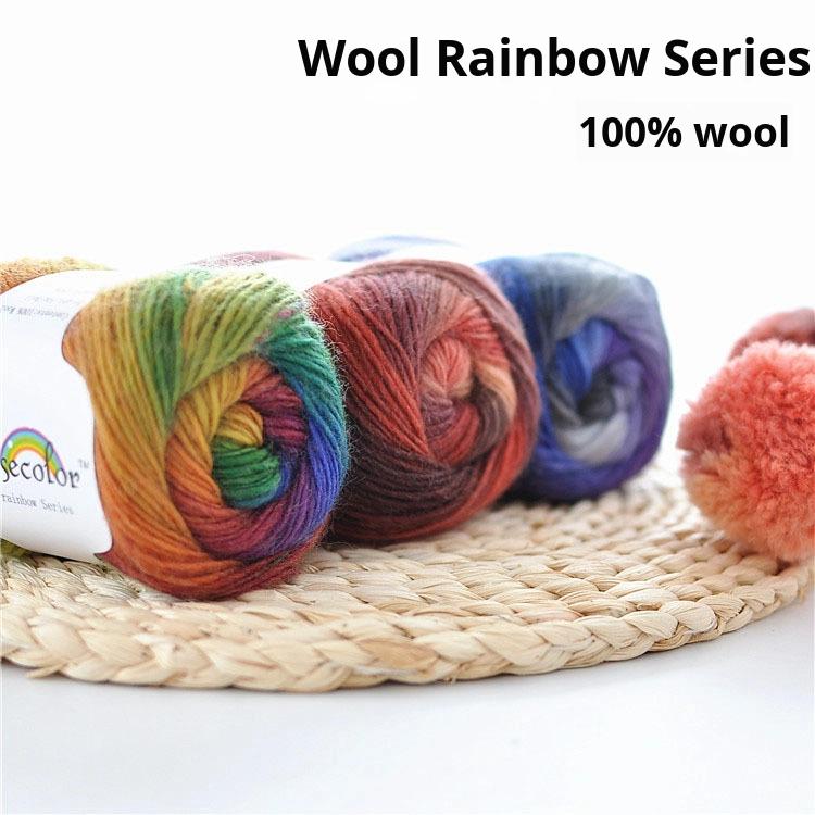 100%Cashmere Pure Wool Yarn Anti-Pilling Anti-Bacteria Space-Dyed Multicolor Yarn for Hand Knitting Sweaters Shawl 50g