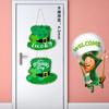 SaintPatricks Festival Pendant Shamrock Door Sign Hanging Signs Front Door Porch Board House Decoration Holiday Supply