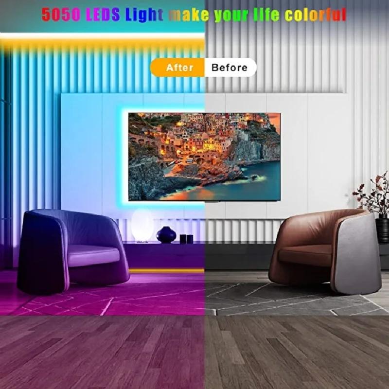 24 Button Bluetooth Light with DC 5VRGB Remote Control Light with 5050 Bluetooth Control Neon Light for TV Background Wall, Bedroom Decoration