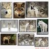 Black and White Wolves Canvas Painting Snow Wolf Posters and Prints Nordic Animal Wall Art Pictures for Living Room Decoration