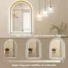 Bathroom Mirror with Lighting, 60 x 90 cm, Arched LED, Anti-Fog, 3 Light Colors, Dimmable, Black