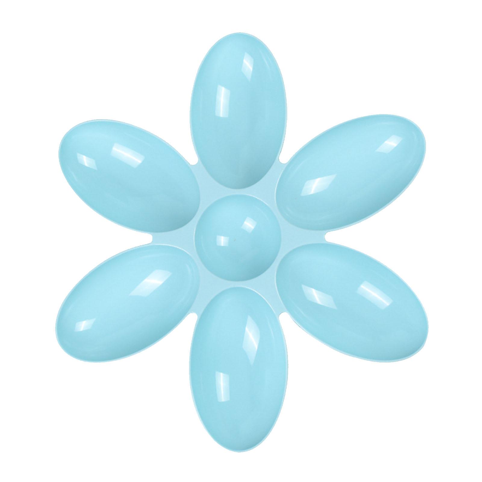 

Миска для кошачьего корма Пластиковая 6 лепестков Долговечная Легко моющаяся Кормушка для щенков для маленьких кошек котят синий