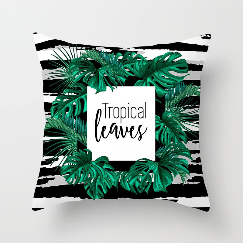 Ins Plant Flower Peach Skin Fleece Pillow Cover Sofa Car Pillow Cushion Cover Lunch Home Furnishing