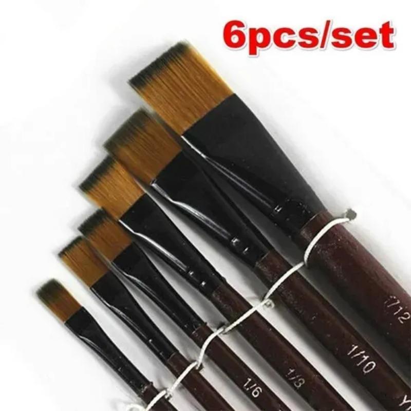 

6 Pcs/set Painting Brushes Acrylic Watercolors Artist Paint Brushes Drawing Painting Supplies чёрный