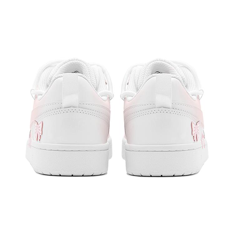 Nike Court Borough Rosa Herz Schleife, Mädchenhaftes Herz, Süßer Stil Weich, Leicht Vielseitig Niedrige Skateboard-Schuhe BQ5448-100(TeamS-S-BOX)
