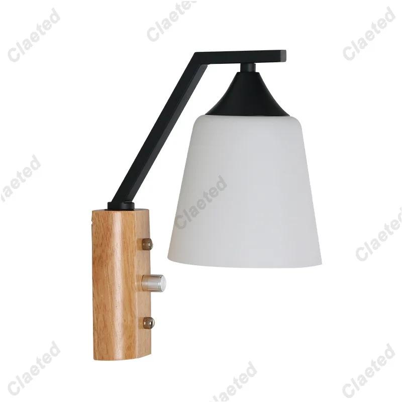 12 Style Creative Solid Wood Wall Lamp Indoor Decor Lamp Bedroom Bedside Lamp European Living Room Corridor Aisle Staircase Lamp