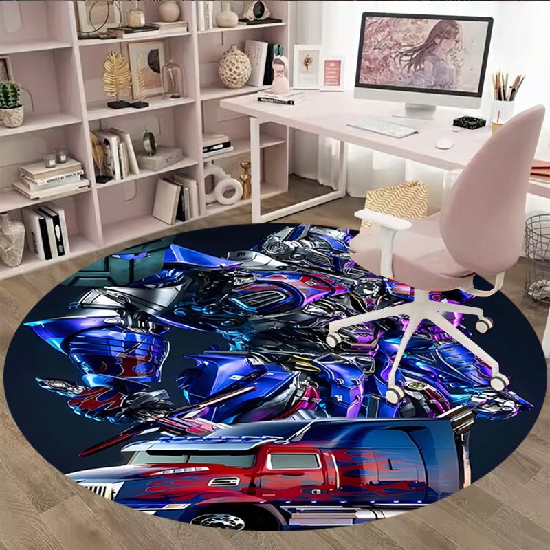 1pc Transformers2 Print Round Carpet Chair Round Carpet Suitable for Bedroom Living Room Home Decorative Carpet