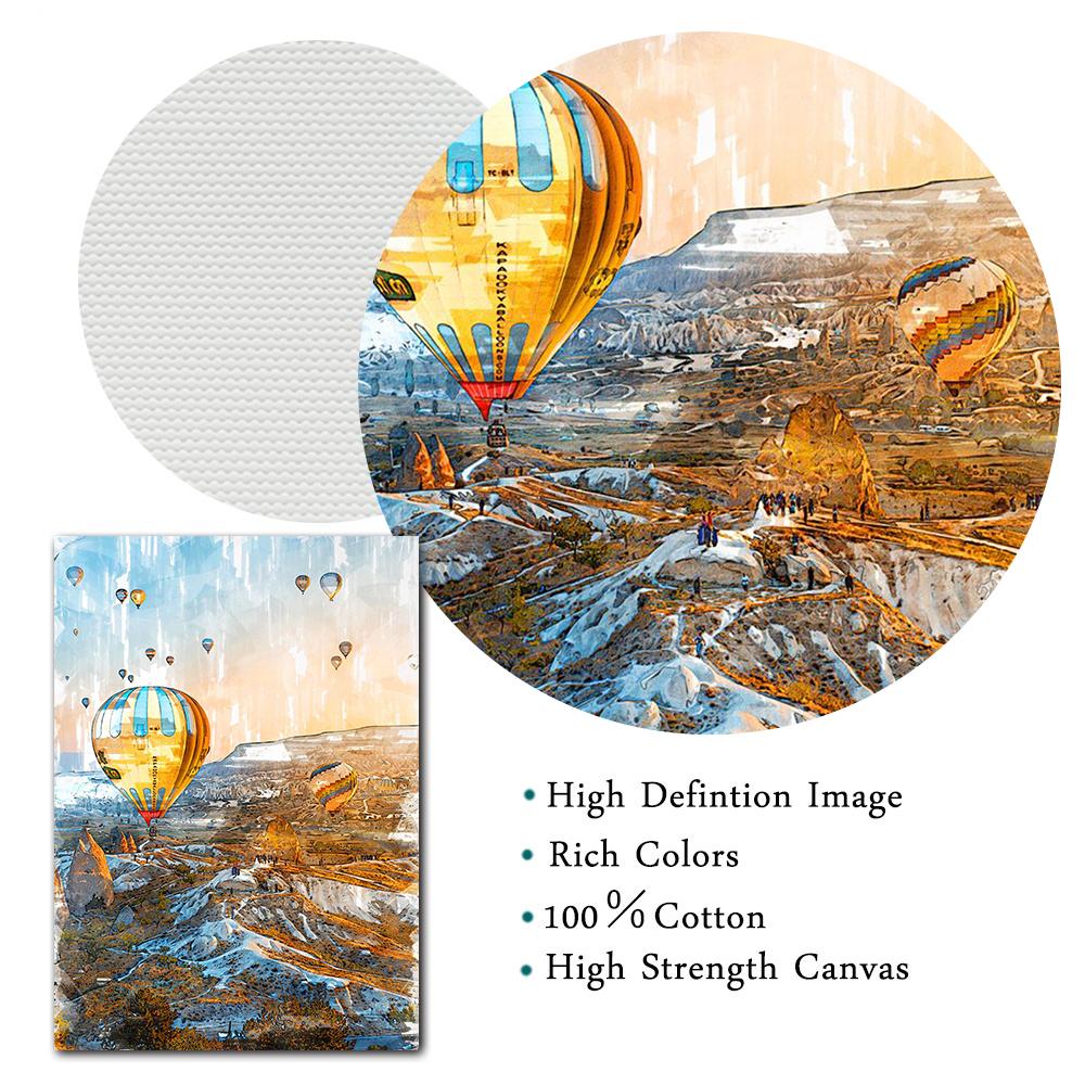 Abstract Colorful Hot Air Balloon Art Posters and Prints Canvas Paintings Wall Art Pictures for Living Room Decor (No Frame)