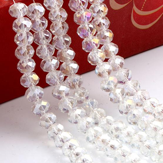 8mm Glas-Schliffperle, flach, Radperle, DIY Schmuckzubehör, Armbandperle, Kristall-Einzelperle