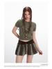 HeyHenry 2025 Retro Short Sleeve Knit Sweater - Slim Fit Cable Knit Top for Women