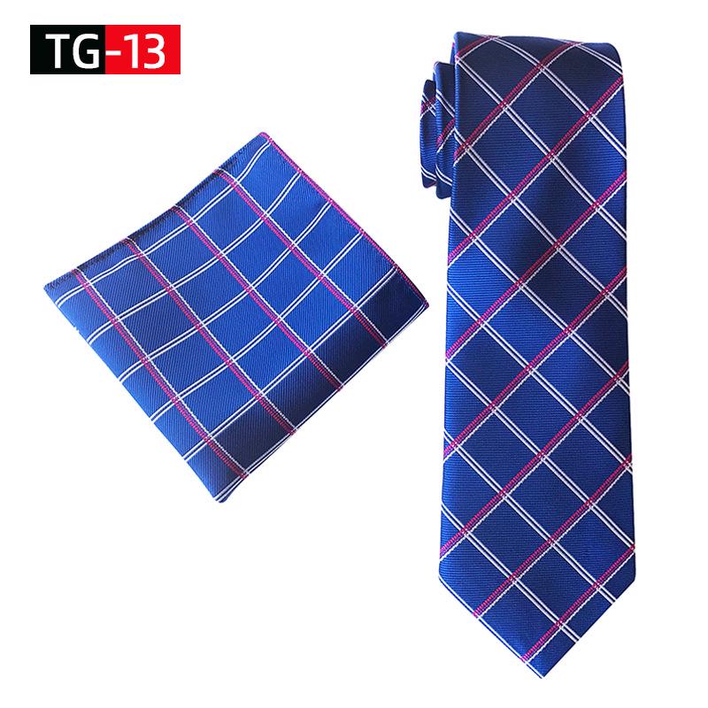 2025 New Elegant British Plaid Men's Tie and Pocket Square Set