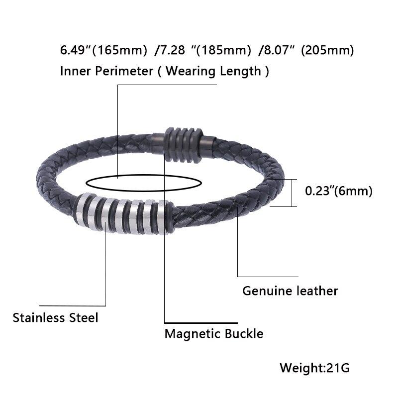 Fashion Rock Small Accessories Stainless Steel Men Leather Bracelet Classic Valentine's DayValentine's Day Gift