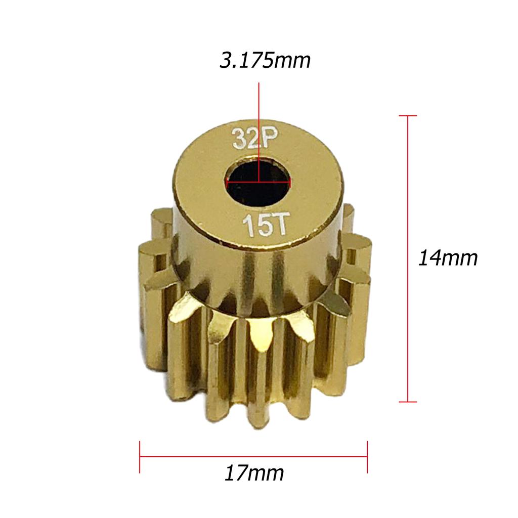 SUNGOOYUE Set 5 Pignoni 32DP 0.8M Per Auto RC 1/10 - Acciaio Cromo-Molibdeno Da 12T A 16T, Albero 3.175mm