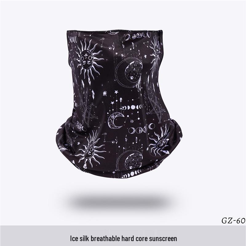 Ice Silk Ear-Hanging Face Mask - Breathable Sunshade & Neck Gaiter for Cycling & Sports