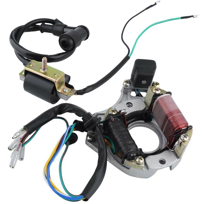 ABLZ-Complete Stator Wiring Harness CDI Ignition Coil Solenoid Set For ATV Electric Quad Bike 50Cc - 125Cc