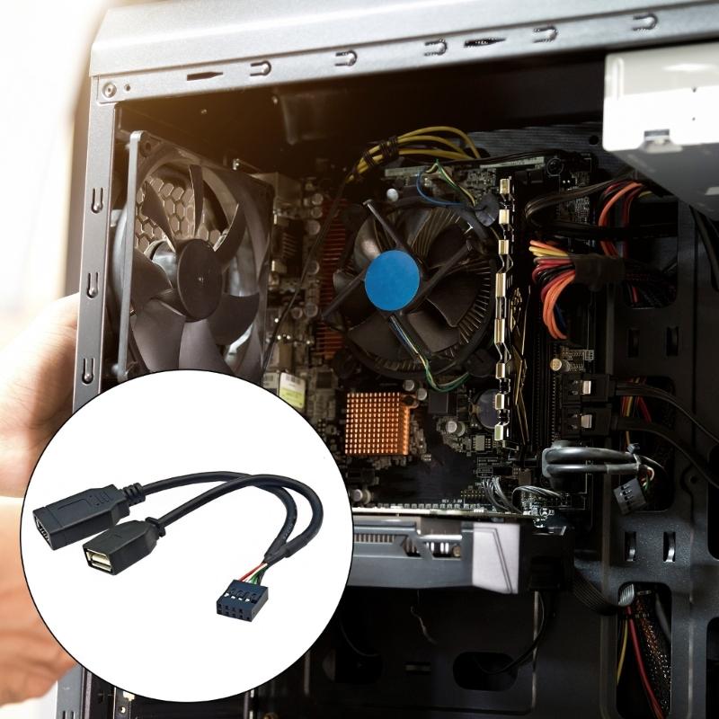 USB2.0 9PIN to USB +Type E Converters Cable Featuring Front Type C Port for Enhances Motherboard Compatibility 5.91inch