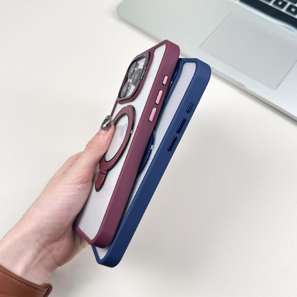 Magnetic Invisible Bracket Mobile Phone Case Suitable for Apple 16promax Protective Case IPhone14plus Case Simple Case