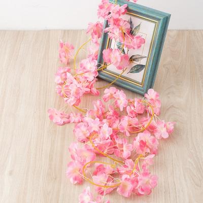 5PCS Flowers Garland Artificial Cherry Blossom Flower Vines Silk Cherry Blossom Garland 187cm Hanging Outdoor for Wedding Party Home Garden Arch Decor