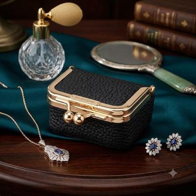 Small Jewelry Box Organizer Case for Rings, Dainty Necklace and Bracelet, Clasp Lock, Fashion Textured PU Jewelry Box Empty Jewelry Gift