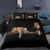Black Lion Duvet Cover 3 Piece Bedding Set King Queen Full Size 1 Comforter 2 Pillowcase Animal Print